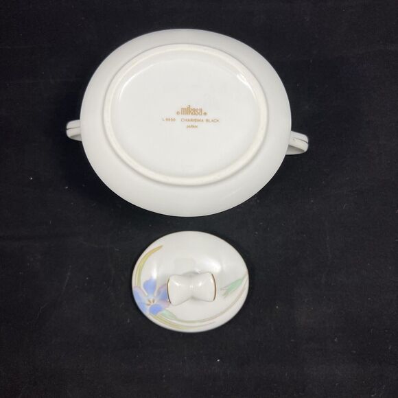 Vintage Charisma Black By Mikasa Cream And Sugar Set - Picture 10 of 16